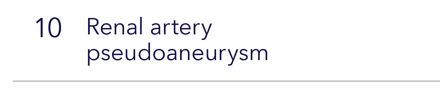 10,Renal artery pseudoaneurysm,